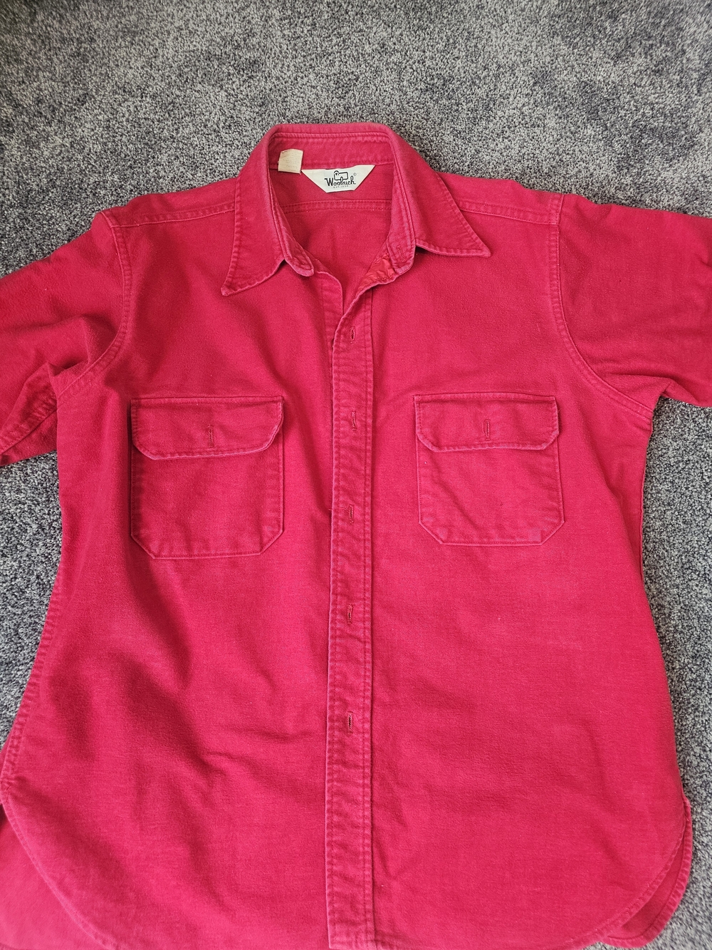 Woolrich Bright Pink Short-Sleeve Button-Down Shirt